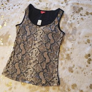 NWT BONGO Small Snakeskin Sequin Tank Top